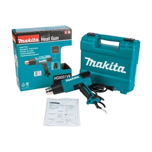 Фен Makita HG 6031 VK 1800Вт 250-500л/мин с регулировкой, с насадками, кейс