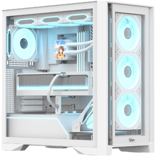 Компьютерный корпус AeroCool/Formula V Line Air Power G8 White, ATX, Dual Front Panels, TYPE-C*1, USB3.0*1