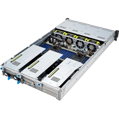 Серверная платформа ASUS RS720-E11-RS12U, 2U, 2 x LGA4677, 32 DIMM DDR5, 12=8 x NVMe/SAS*/SATA + 4 NVMe/SATA hs, 2 x M.2 slot, 2 x 10Gbe (X710) RJ45 port,Up to 8 slots PCIe 5.0, 1 x OCP 3.0, 1+1 1600W