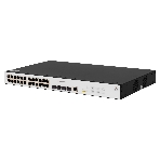 Коммутатор POE управляемый гигабитный уровня 2, 24 порта 10/100/1000Base-T с поддержкой PoE, 4 порта 100/1000BASE-X (SFP), бюджет POE 370W