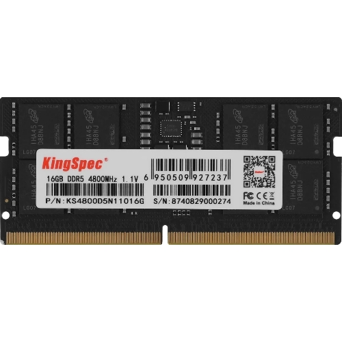 Оперативная память KingSpec DDR5, 16Gb (1x16GB), 4800MHz, CL40 SO-DIMM