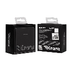 Выключатель Kranz ROUND 1 кл проходной (переключатель) с подсветкой 10А с/у оникс