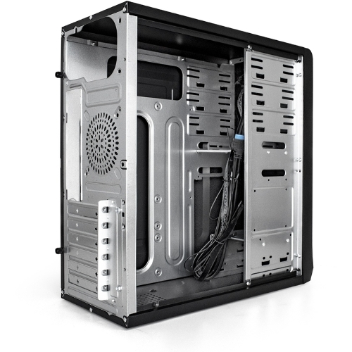 Компьютерный корпус Miditower ExeGate CP-603UB-UNS350 (ATX, БП UNS350 с вент. 12см, 2хUSB, аудио, черный)