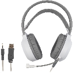 Гарнитура Oklick HS-L300G белый, проводная, 3.5 мм, подсветка