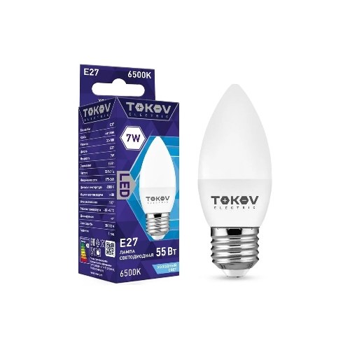 Лампа светодиодная TOKOV ELECTRIC 7Вт С37 6500К Е27 176-264В