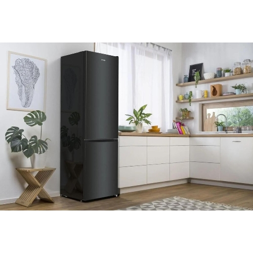 Холодильник Gorenje NRK6202EBXL4 черный матовый двухкамерный 235/96л морозилка снизу, No Frost