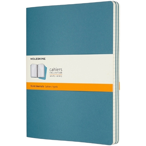 Блокнот Moleskine CAHIER JOURNAL CH023B44 XLarge 190х250 мм, обложка картон, 120 страниц, нелинованный, голубой (3 шт)