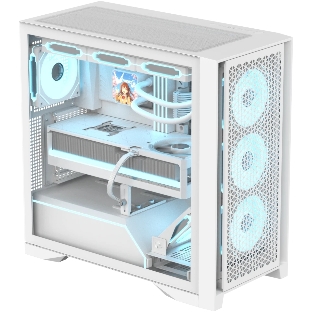 Компьютерный корпус AeroCool/Formula V Line Air Power G8 White, ATX, Dual Front Panels, TYPE-C*1, USB3.0*1