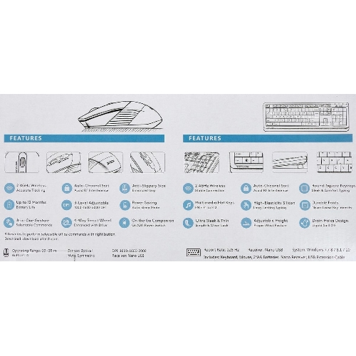 Комплект клавиатура+мышь A4Tech FStyler FG1010 беспроводной, USB, 2000 DPI, чёрный/синий