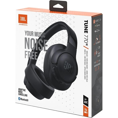 Беспроводные/проводные наушники JBL Tune 770NC черный, полноразмерные, Bluetooth + проводной, адаптивное шумоподавление, до 70 ч