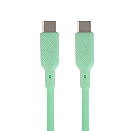 Кабель QUMO 32970 Type-C на Type-C, силиконовый, 1м, 3A, 60W, PD (зеленый)