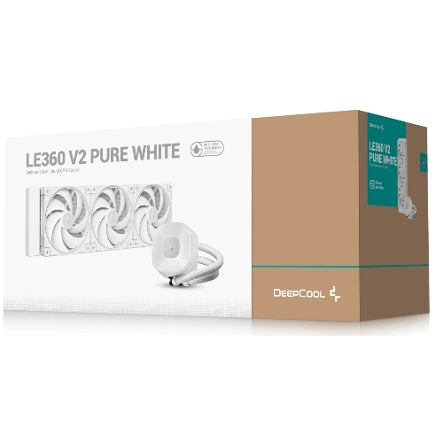 Система водяного охлаждения Deepcool LE360 V2 Pure Soc-AM5/AM4/1200/1700/1851 белый 4-pin 19-31.6dB Al 250W 1554gr Ret (R-LE360PURE-WHLNMD-G-1)