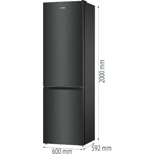 Холодильник Gorenje NRK6202EBXL4 черный матовый двухкамерный 235/96л морозилка снизу, No Frost