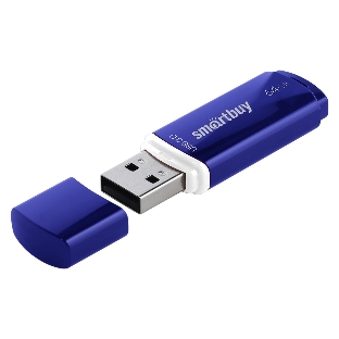 Флешка USB Smartbuy CROWN BLUE (SB64 GbCRW-Bl), 64 Gb, USB 3.0, R/W 75/25, синий