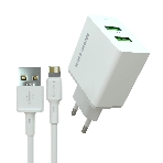 Сетевое зарядное устройство MORE CHOICE (4610196409028) NC11i СЗУ 2USB 2.4A для Lightning 8-pin белый