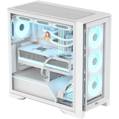 Компьютерный корпус AeroCool/Formula V Line Air Power G8 White, ATX, Dual Front Panels, TYPE-C*1, USB3.0*1