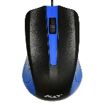 Мышь проводная Acer OMW011 черный/синий, 1200 dpi, USB, кнопки - 3