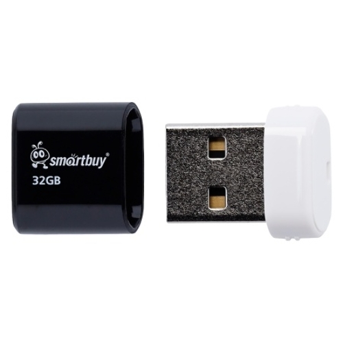 Флешка USB Smartbuy LARA Black (SB32GbLARA-K), 32Gb, USB 2.0, R/W 15/5, черный/белый