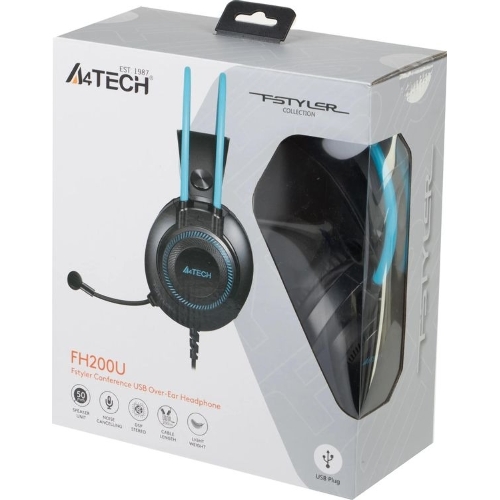Гарнитура A4Tech Fstyler FH200U серый/синий, проводная