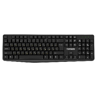 Клавиатура проводная ExeGate EX298364RUS Smart K120 (USB, полноразмерная, влагозащищенная, 104кл., Enter большой, длина кабеля 1,6м, черная, RTL)