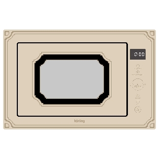 Встраиваемая микроволновая печь Korting KMI 825 RGb бежевый, 25 л, 900 Вт, переключатели - сенсор