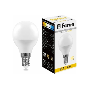 Лампа светодиодная Feron LB-95 7W 230V E14 2700K G45