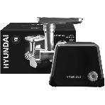 Мясорубка электрическая Hyundai HY-MG4422 черный/серебристый, 1200 Вт, 2.4 кг/мин, реверс, защита от перегрузки, металлический лоток, насадки - 9