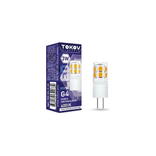 Лампа светодиодная TOKOV ELECTRIC 3Вт Capsule 4000К G4 220-240В