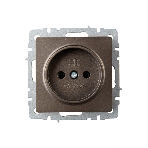 Розетка 1-местная IEK BRITE РС10-1-0-БрТБ без заземления, без защитных шторок, 10А, темная бронза