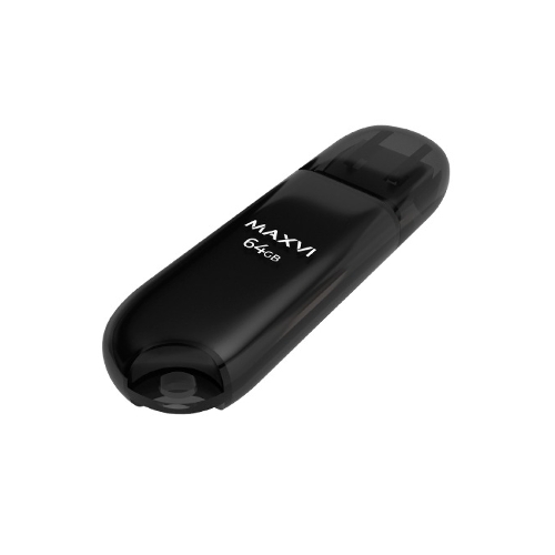 Флешка USB Maxvi P1 (FD64GBUSB20C10P1 black), 64Gb, USB 2.0, R/W 12/5, черный