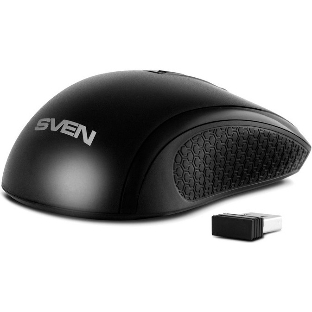 Мышь беспроводная SVEN RX-220W черный, 1600 dpi, радиоканал, USB, кнопки - 4