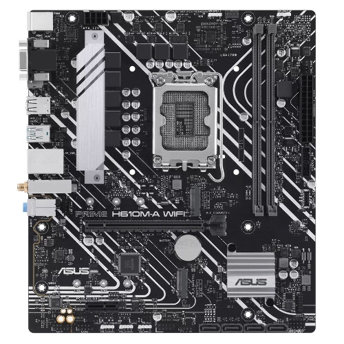 Материнская плата ASUS PRIME H610M-A WIFI, LGA 1700, Intel H610, 2xDDR5, 4xSATA, 2xM.2, 1xPCIe 4.0 x16, 1xDP, 1xHDMI, 1xVGA, 1x1Gb LAN, 1xUSB 3.2 Gen 2, 4xUSB 2.0, 3x3.5 мм, 7.1, mATX