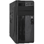 Компьютерный корпус Miditower ExeGate UN-605B-UNS350 (ATX, БП UNS350 с вент. 12см, 2хUSB, аудио, блокировка, черный)