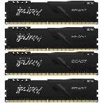 Оперативная память Kingston Fury Beast, DDR4, 64GB (4x16GB), 3200MHz, CL16, DIMM, с радиатором, черный