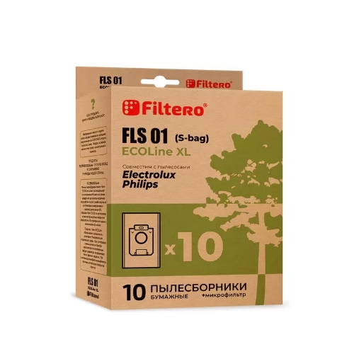 Комплект бумажных пылесборников Filtero FLS01 (S-bag) (10+фильтр) ECOLine XL (R)
