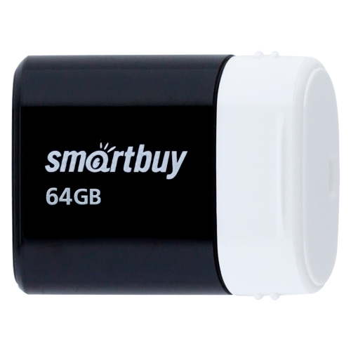 Флешка USB Smartbuy LARA Black (SB64GbLARA-K), 64Gb, USB 2.0, R/W 15/5, черный/белый