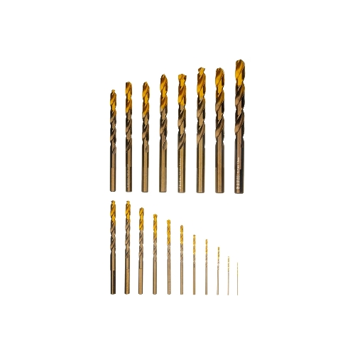 Набор сверл по металлу Denzel 1-10 мм, Р6М5К8-TiN, Golden Tip, 19 шт