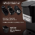 Кофеварка Polaris PCM 2020 3-in-1 черный/нержавеющая сталь, исп. кофе - молотый/капсулы, 0.8 л, 1450 Вт, 20 бар