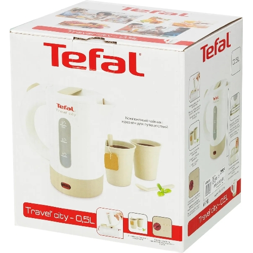 Чайник электрический Tefal KO120130 0.5л. 650Вт белый/бежевый(корпус: пластик)