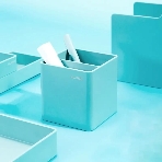 Подставка Deli ENS011blue Nusign 2 отделения для письменных принадлежностей, 84х84х86мм, синий, пластик