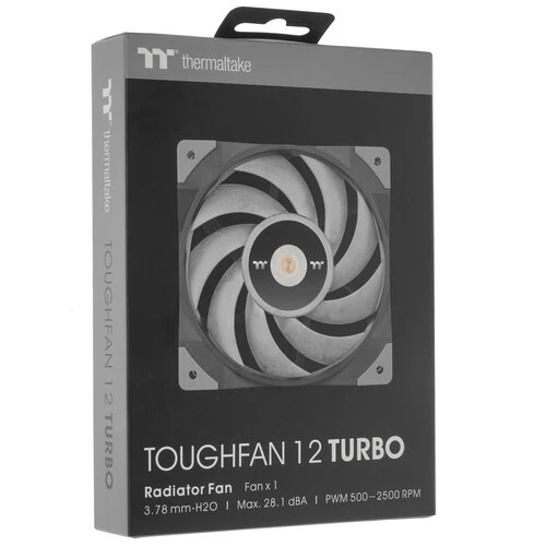 Вентилятор для корпуса Thermaltake TOUGHFAN 12 Turbo черный, 120 мм, 2500 об/мин, 28.1 дБ, 4 pin