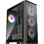 Корпус без блока питания Raijintek ARCADIA 41-MS4, Midi-Tower, TG, 1x120мм + 3x120мм ARGB, 2xUSB-A 3.0 + 1xUSB-C, ATX, mATX, mITX Black