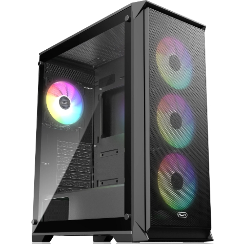 Корпус без блока питания Raijintek ARCADIA 41-MS4, Midi-Tower, TG, 1x120мм + 3x120мм ARGB, 2xUSB-A 3.0 + 1xUSB-C, ATX, mATX, mITX Black