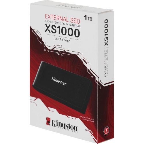 Внешний SSD Kingston XS1000, 1Tb, USB Type-C 3.1, R/W 1050 МБ/с/ 1000 МБ/с черный