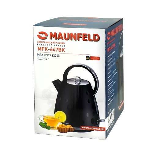 Чайник электрический Maunfeld MFK-647BK черный с хромированными элементами