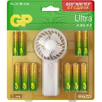 Батарея GP Ultra 15AU/24AU/FANWETA21-2CRSBC24 AA/AAA (промо:Вентилятор в подарок) (24шт) блистер