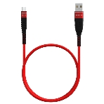 Кабель Maxvi MC-05T red USB-A - Type-C, 2A ток макс. нагрузки 2А, макс. напряжение 5V; стандарт USB 2.0; длина 1м, оплетка TPU, металлические корпуса разъемов, цвет красный