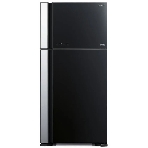Холодильник Hitachi R-VG660PUC7-1 GBK черный стекло двухкамерный 405/145л морозилка сверху No Frost