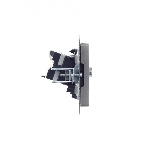 Розетка телевизионная двойная TV+RJ45 IEK BRITE РТВ/РК12-БрС кат.5E сталь