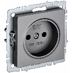 Розетка 1-местная IEK BRITE РС10-1-0-БрС без заземления, без защитных шторок, 10А, сталь